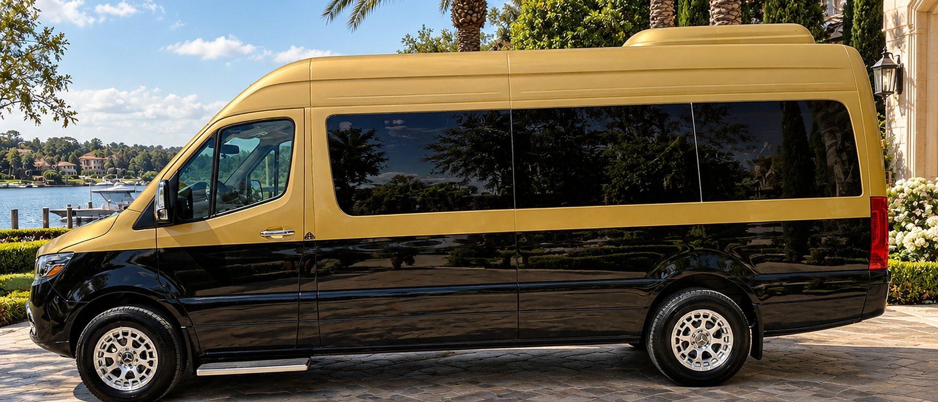 Maybach-style luxury Mercedes-Benz Sprinter rental in Orlando, FL