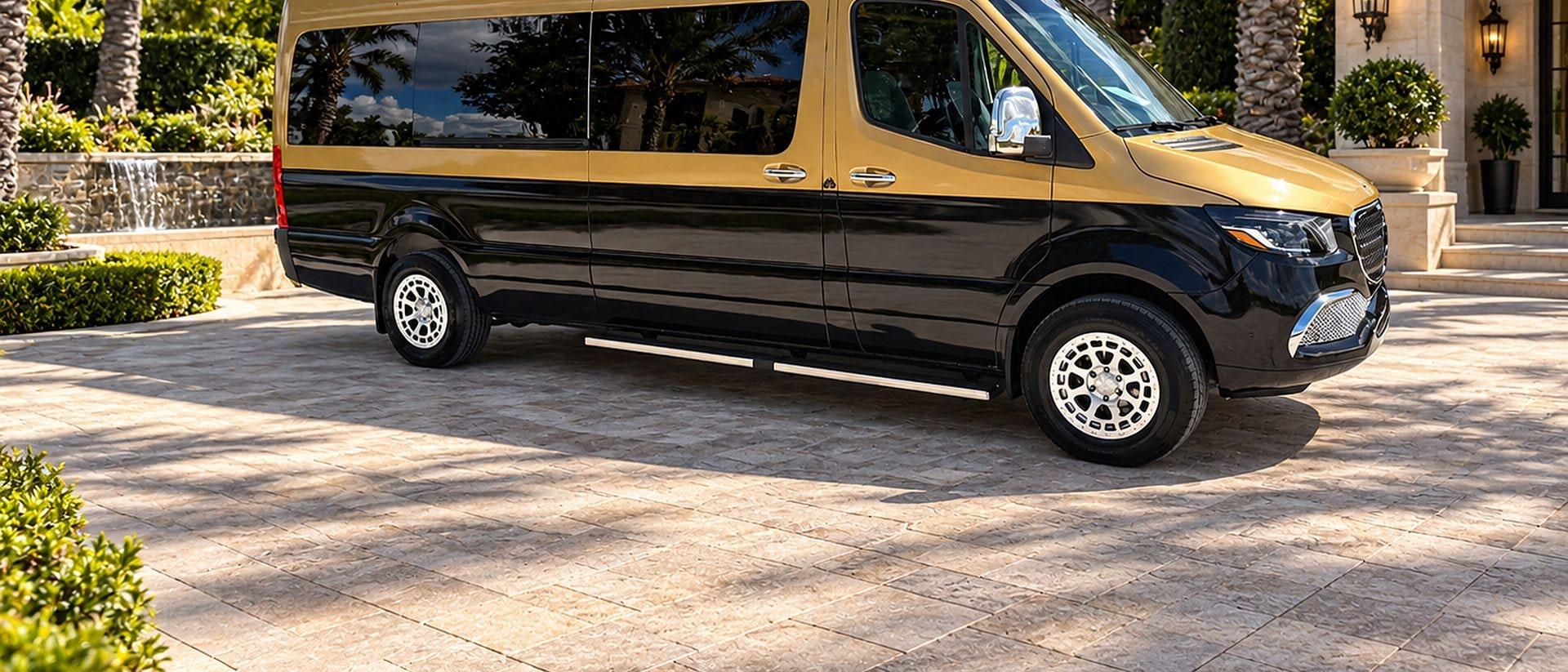 Maybach-style executive Sprinter used for corporate transportation in Orlando, FL